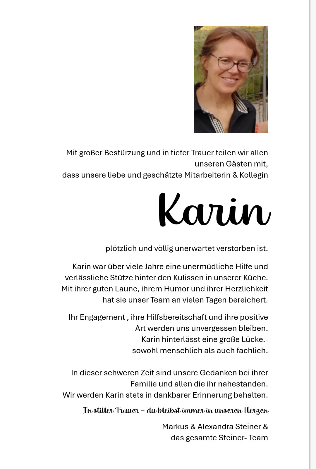 Alexandra Steiner beim auschenken